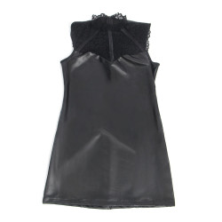 Subblime - 957544 Robe En Cuir Col Dentelle Noire S/M